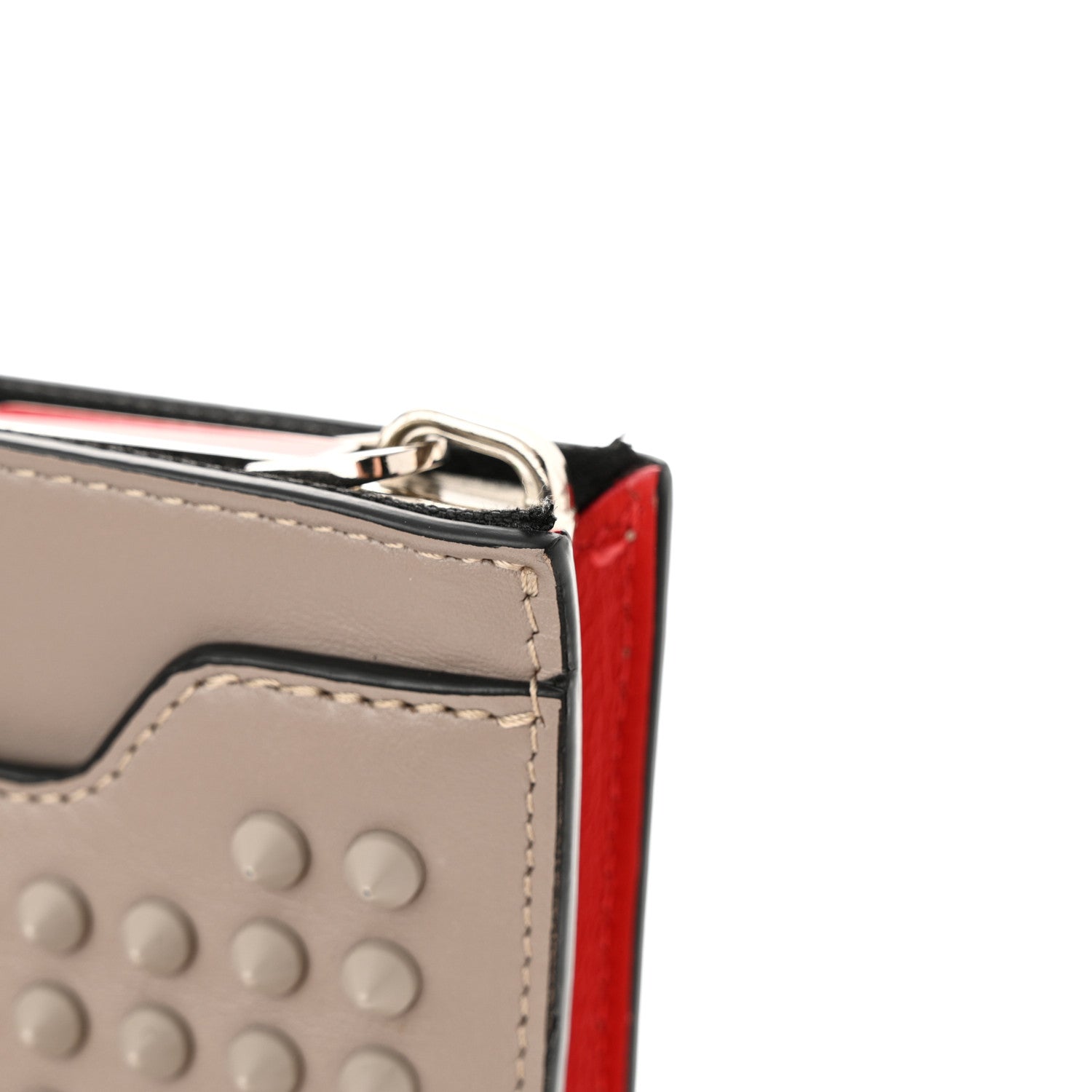 Christian Louboutin Calfskin Studded Skypouch Crossbody Clutch Grey 12 of 14