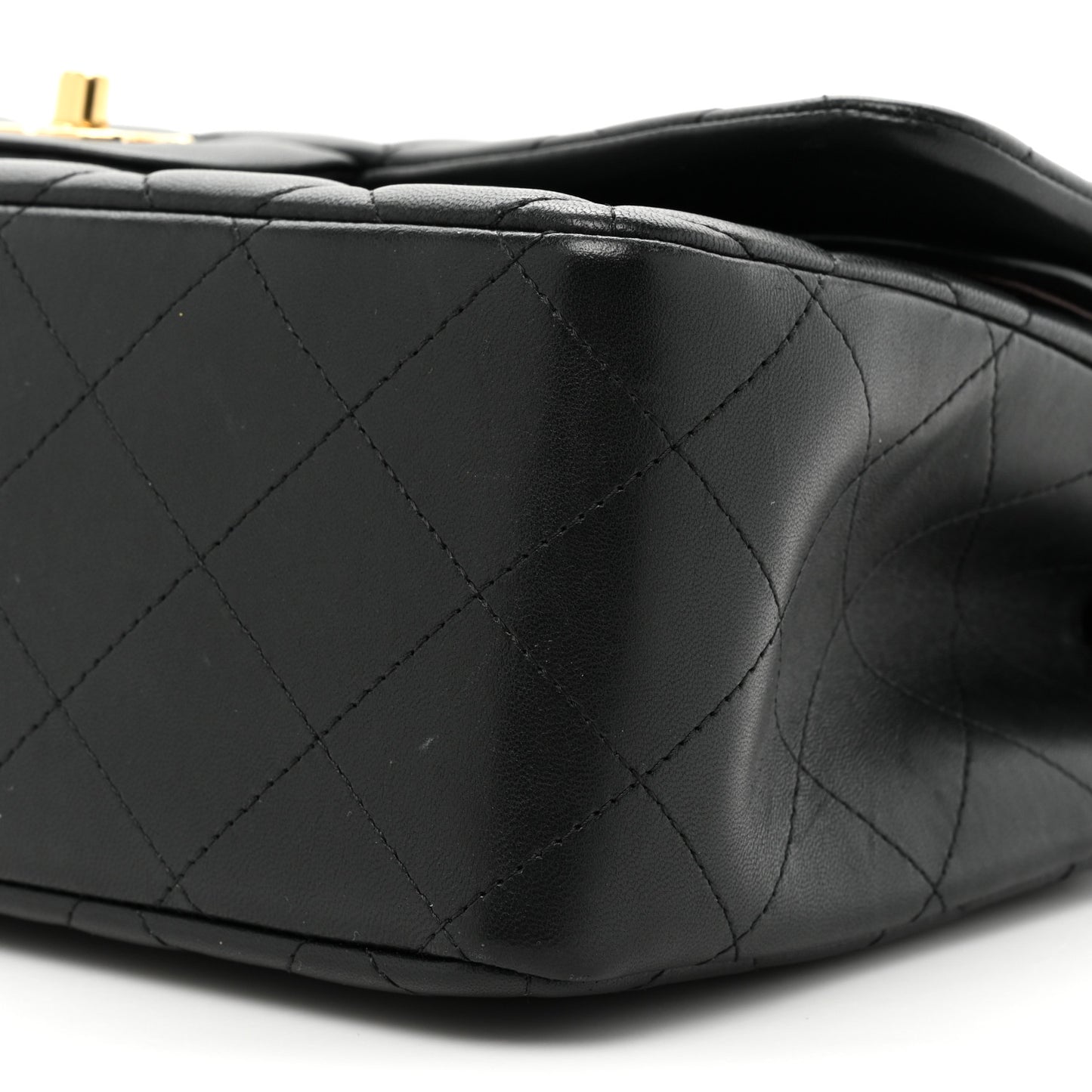 Lambskin Quilted Jumbo Double Flap Black