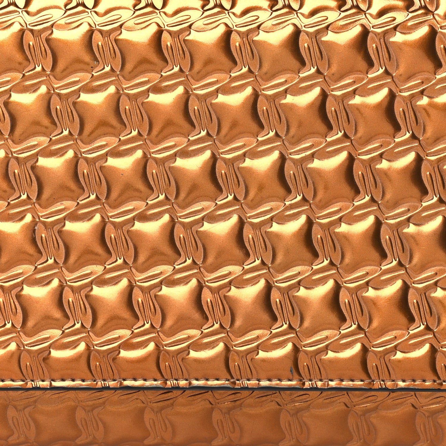 Christian Louboutin Metallic Houndstooth Embossed Paloma Clutch Gold 9 of 17
