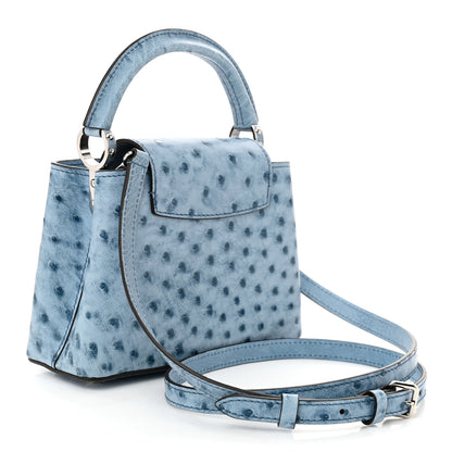 Louis Vuitton Ostrich Capucines Mini Blue Denim 3 of 10