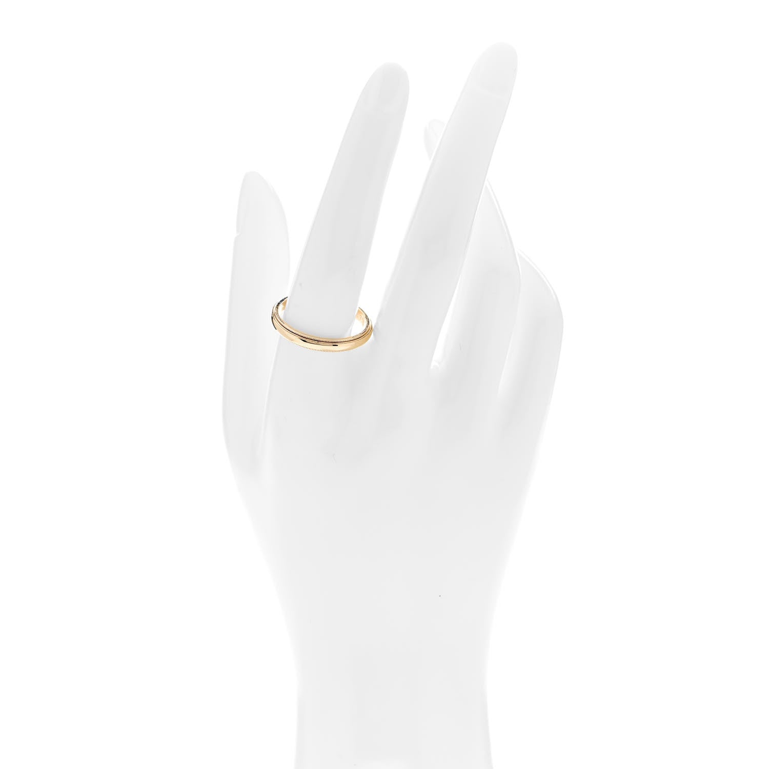 Tiffany 18K Yellow Gold 3mm Milgrain Wedding Band Ring 62 10 2 of 4