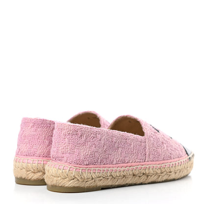Chanel Linen CC Espadrilles 37 Pink Black 4 of 11