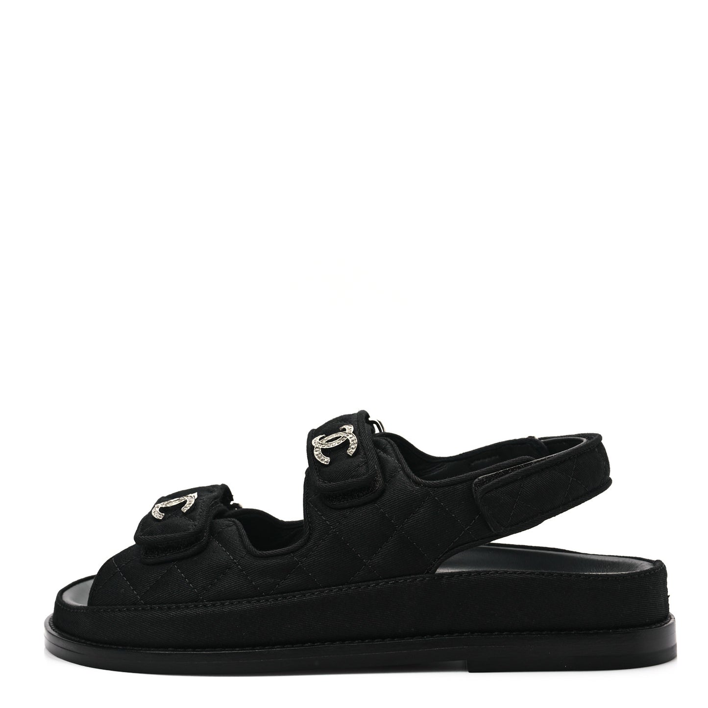 Mixed Fibers Velcro Dad Sandals 36 Black