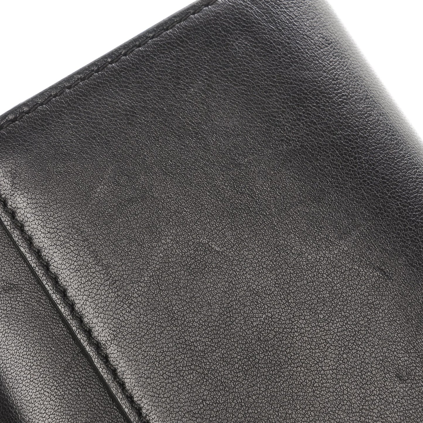 Smooth Calfskin Large Flap Wallet Black