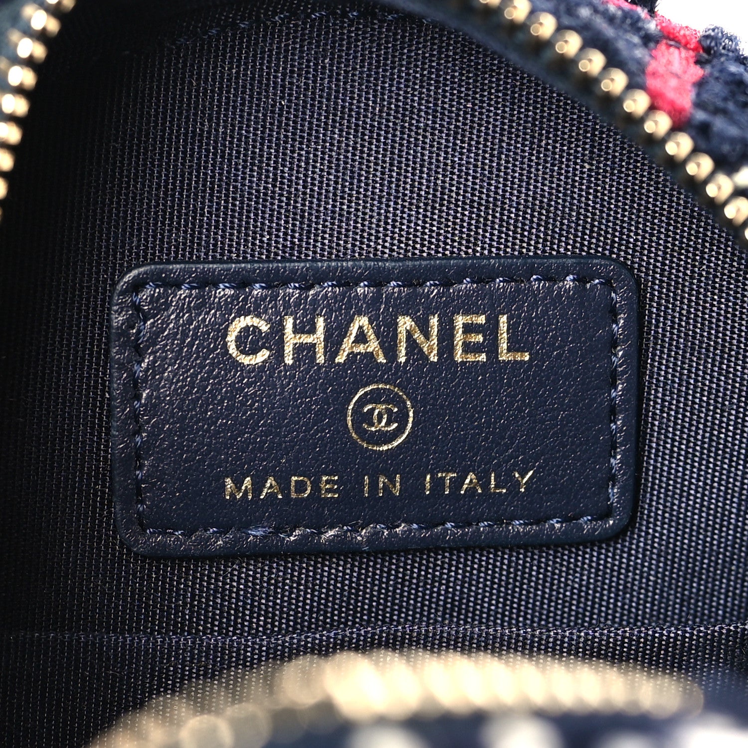 Chanel Tweed Quilted Round Filigree Clutch With Chain Navy Blue 6 of 9