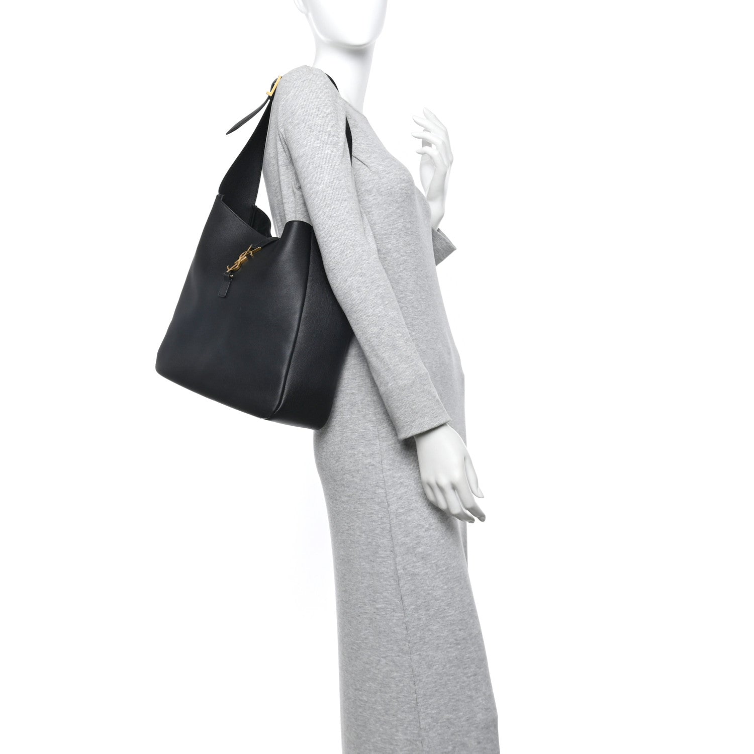 Saint Laurent Smooth Calfskin Large Le 5 A 7 Soft Hobo Black 2 of 12