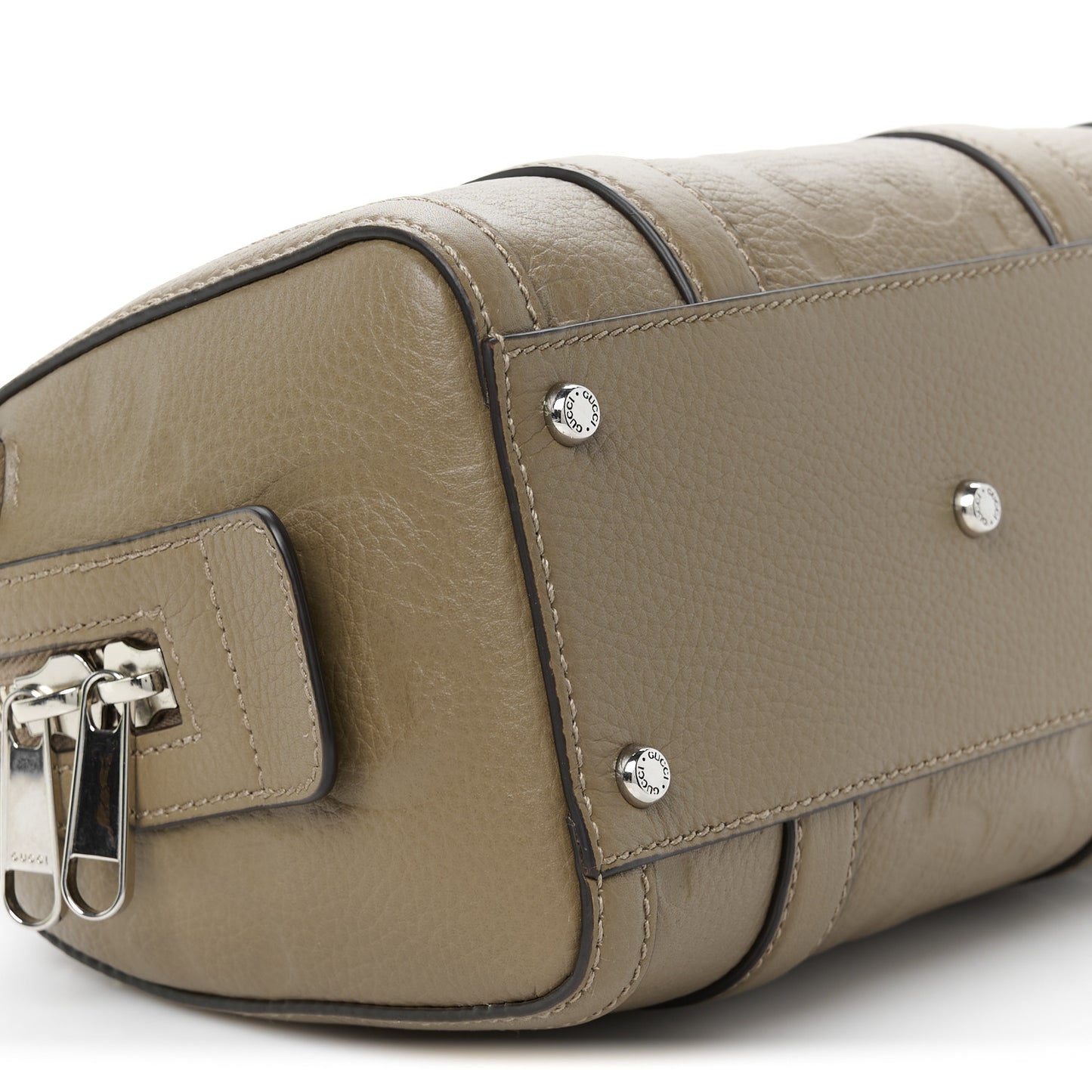 Piuma Calfskin Jumbo GG Embossed Mini Duffle Bag Good Taupe