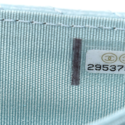 Chanel Caviar Chevron Quilted Boy Card Holder Wallet Light Blue 8 of 9