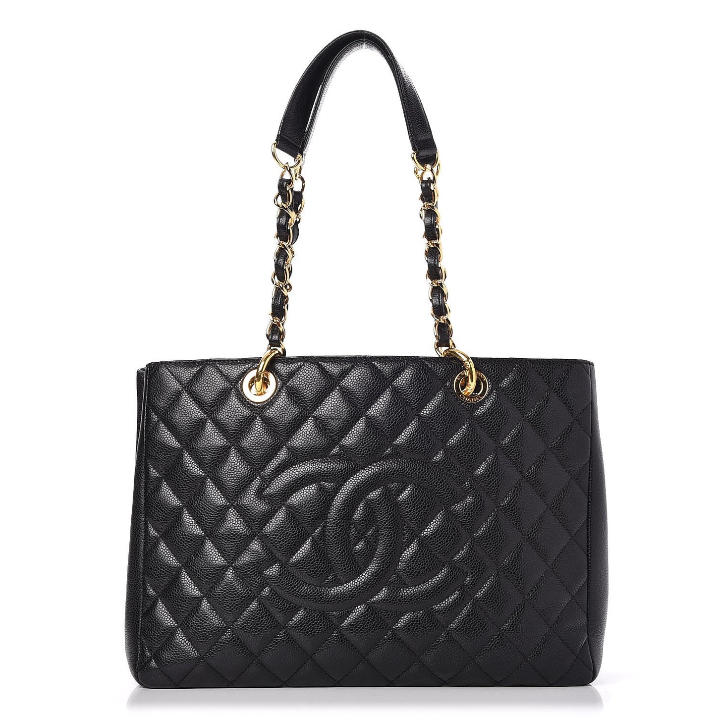 Caviar Quilted Grand Shopping Tote GST Black