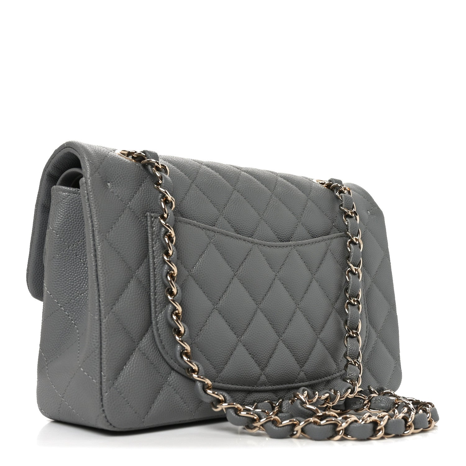 Chanel Caviar Quilted Small Double Flap Grey 3 of 11