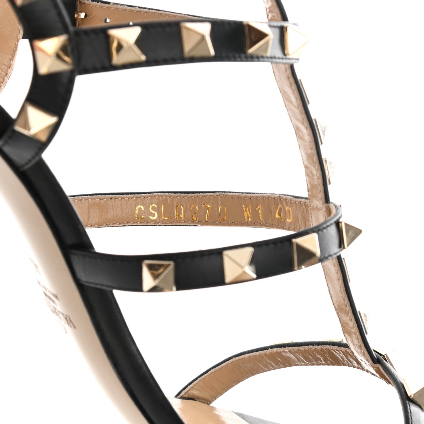 Calfskin Nappa Rockstud Gladiator 105mm Sandals 40 Black