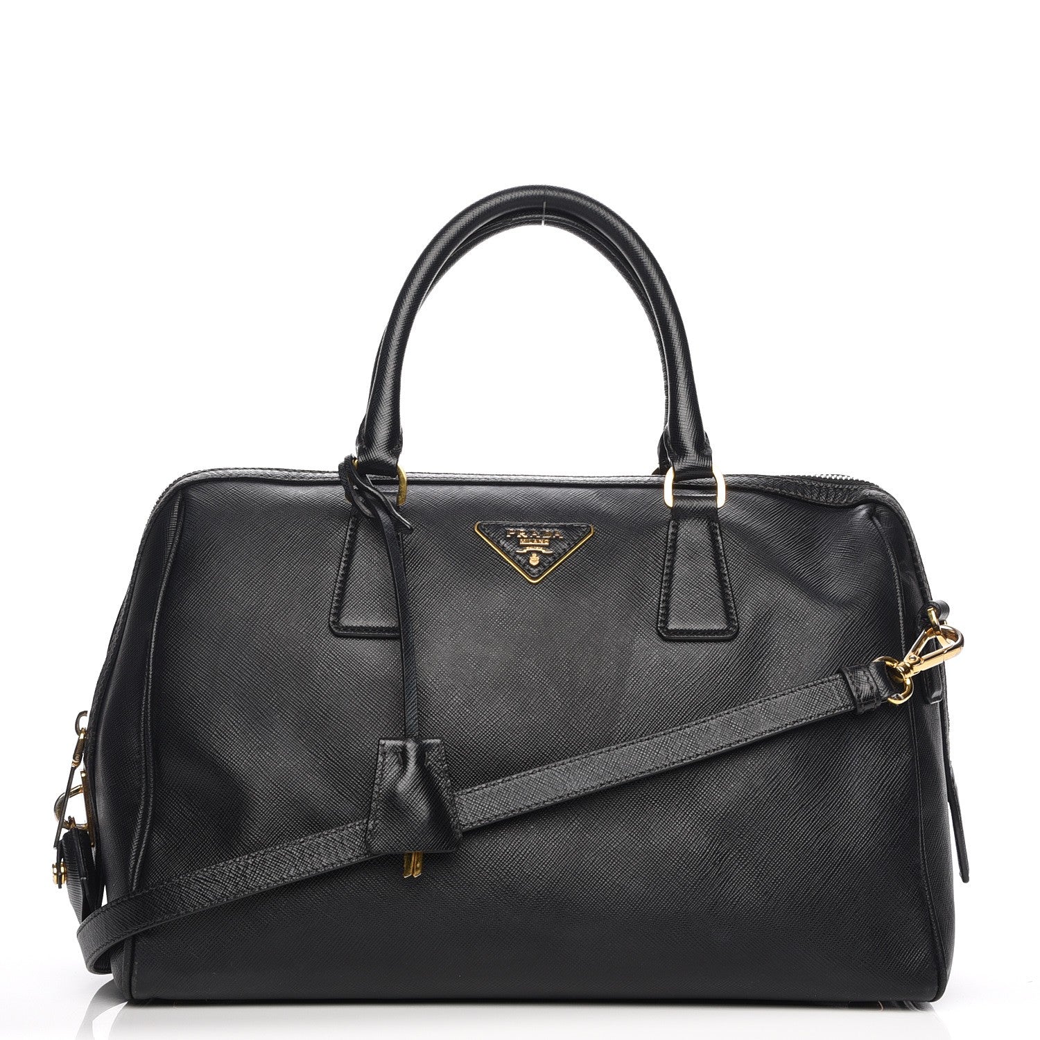 Prada Saffiano Lux Bowler Black 1 of 17