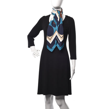 Chanel Silk CC Logo Scarf Dark Turquoise 2 of 5