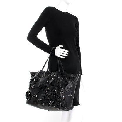Valentino Garavani Nappa Studded Rosette Tote Black 3 of 16