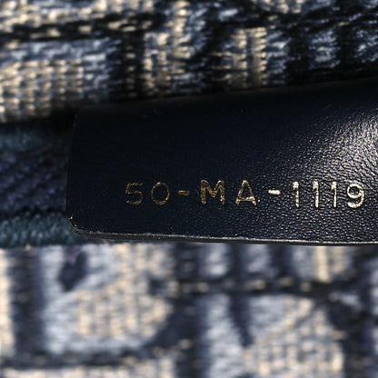 Christian Dior Oblique Embroidered Saddle Bag Blue 7 of 11