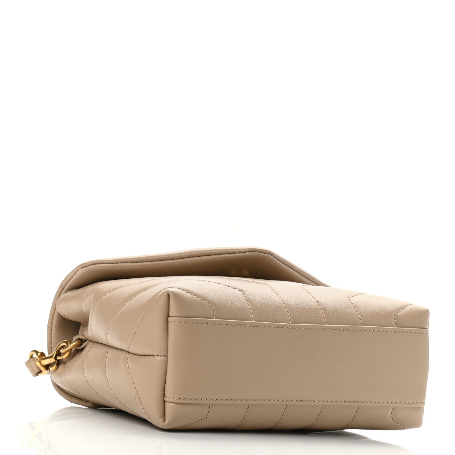 Saint Laurent Calfskin Y Quilted Monogram Toy Loulou Crossbody Bag Dark Beige 4 of 11