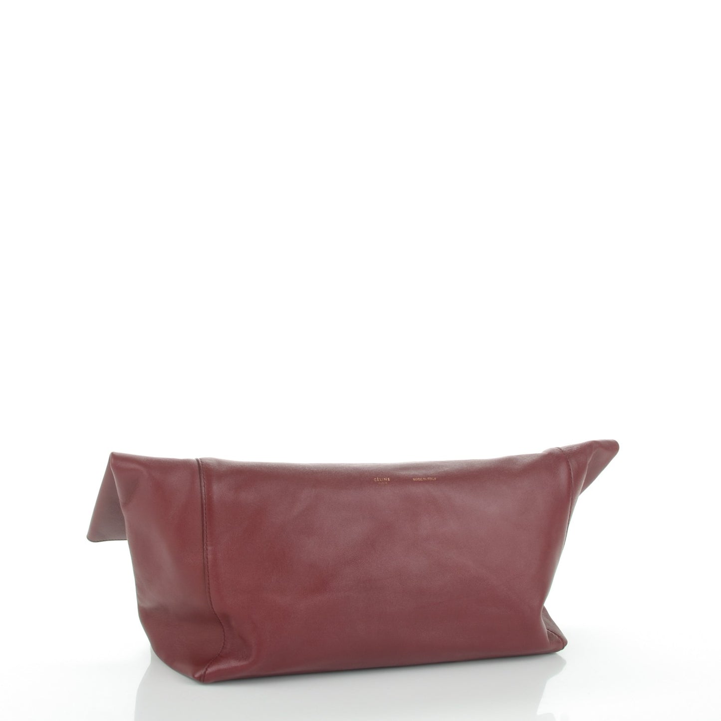 Calfskin Folded Clutch Burgundy