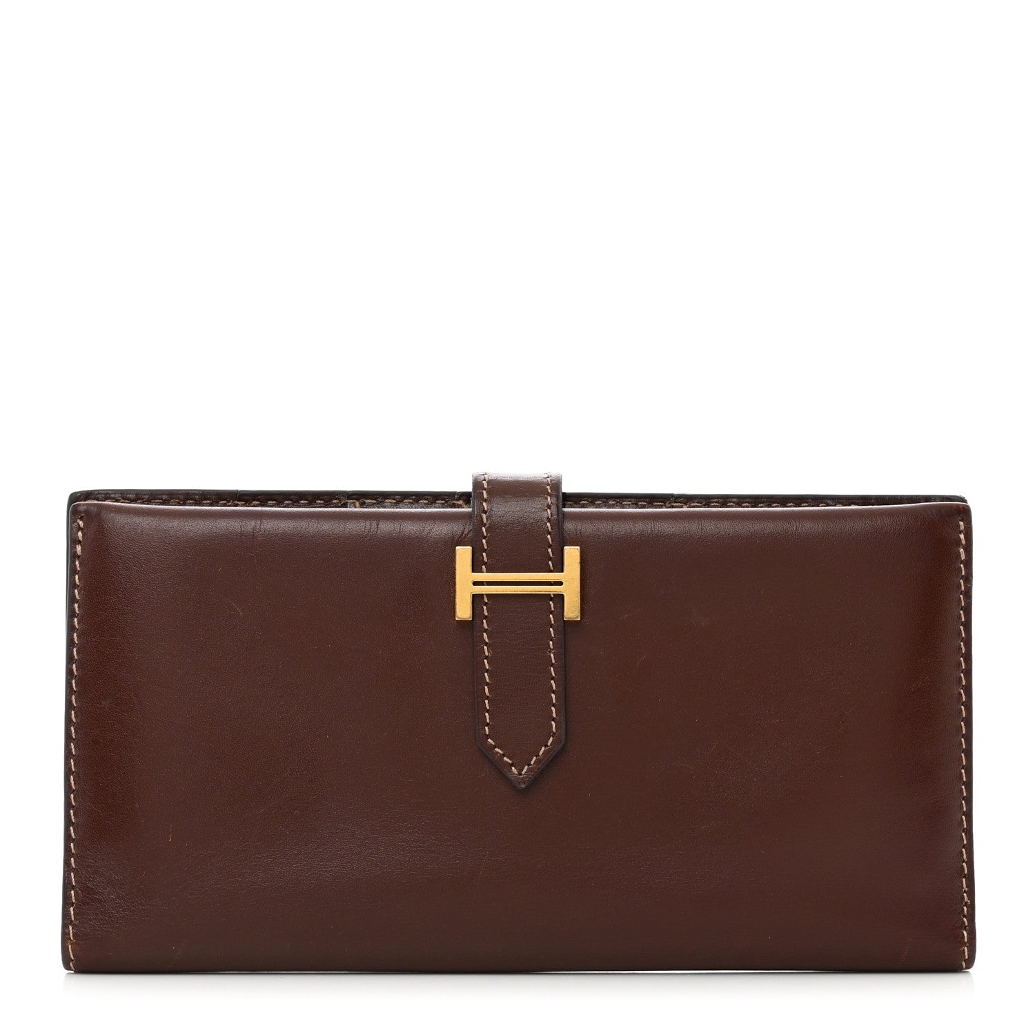 Hermes Box Bearn Gusset Wallet Havane 1 of 9
