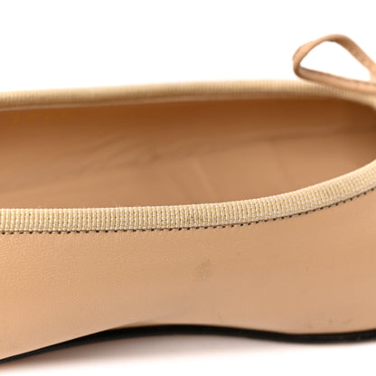 Chanel Lambskin Cap Toe CC Ballerina Flats 37 Beige Black 10 of 12