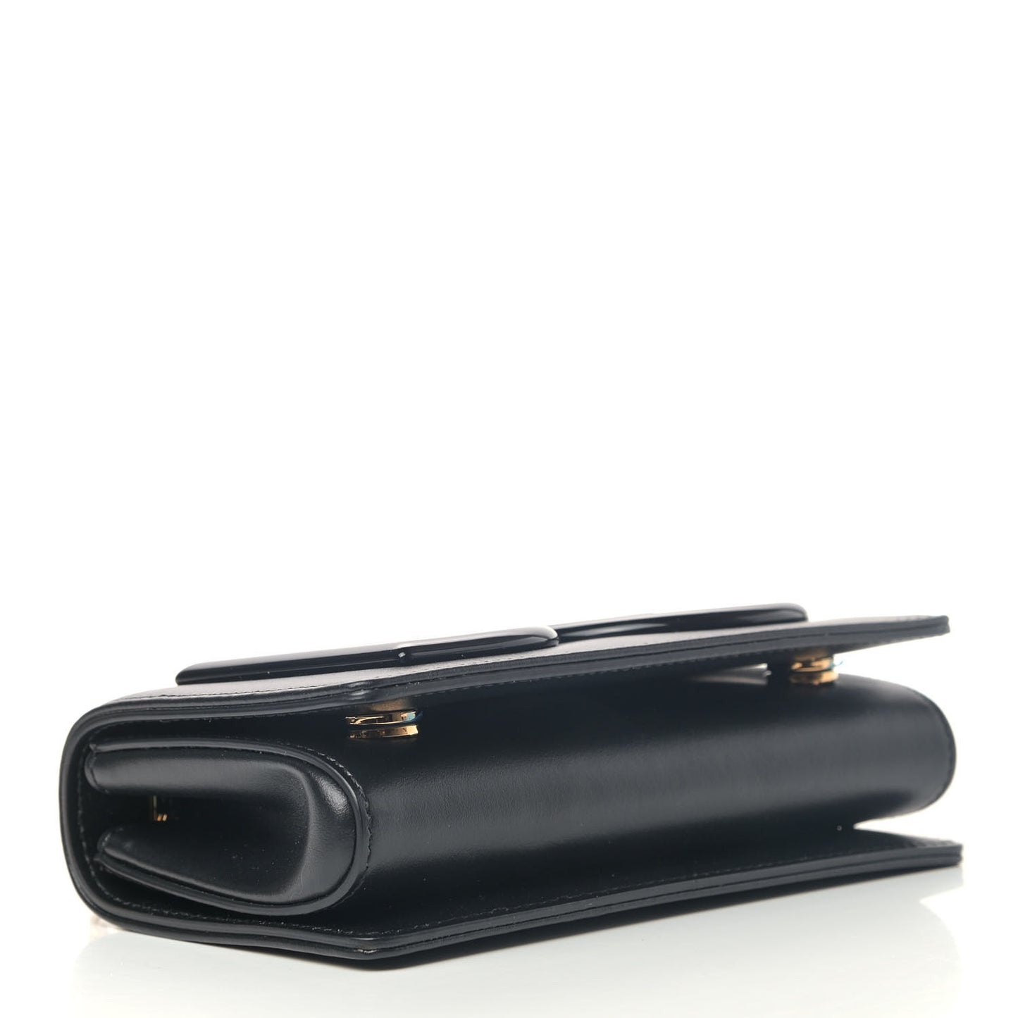Smooth Calfskin Acetate DG Shoulder Bag Black