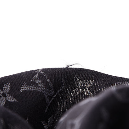 Louis Vuitton Silk Lurex Wool Monogram Shine Shawl Black 4 of 6
