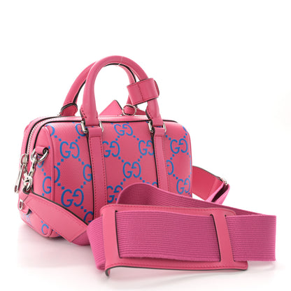 Gucci Calfskin GG Tennis Bi-Color Embossed Mini Duffle Bag Modern Fucsia Modern Blue 3 of 10