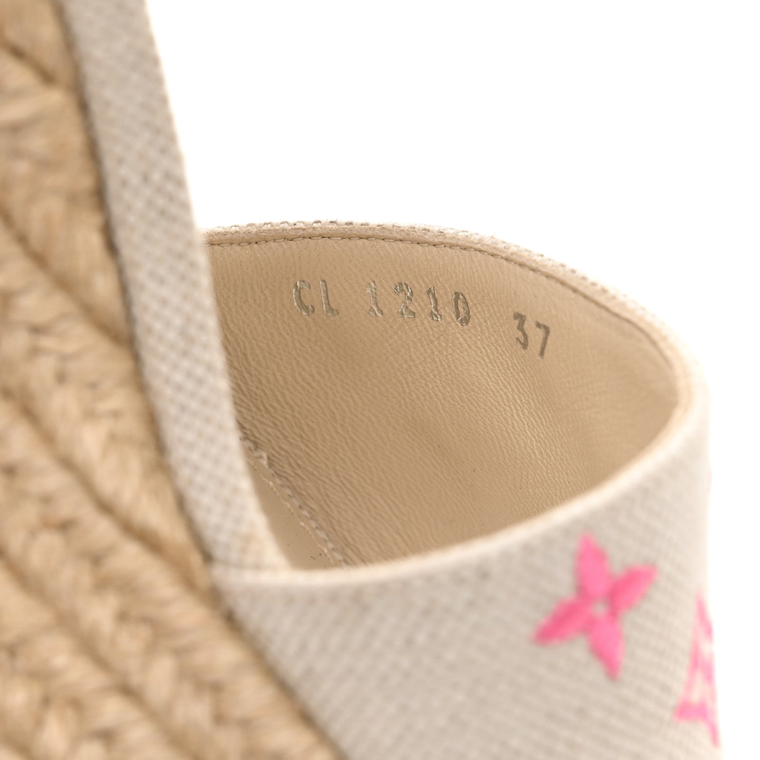 Louis Vuitton Canvas Monogram Starboard Espadrille Wedge Sandals 37 Rose Pop 8 of 12