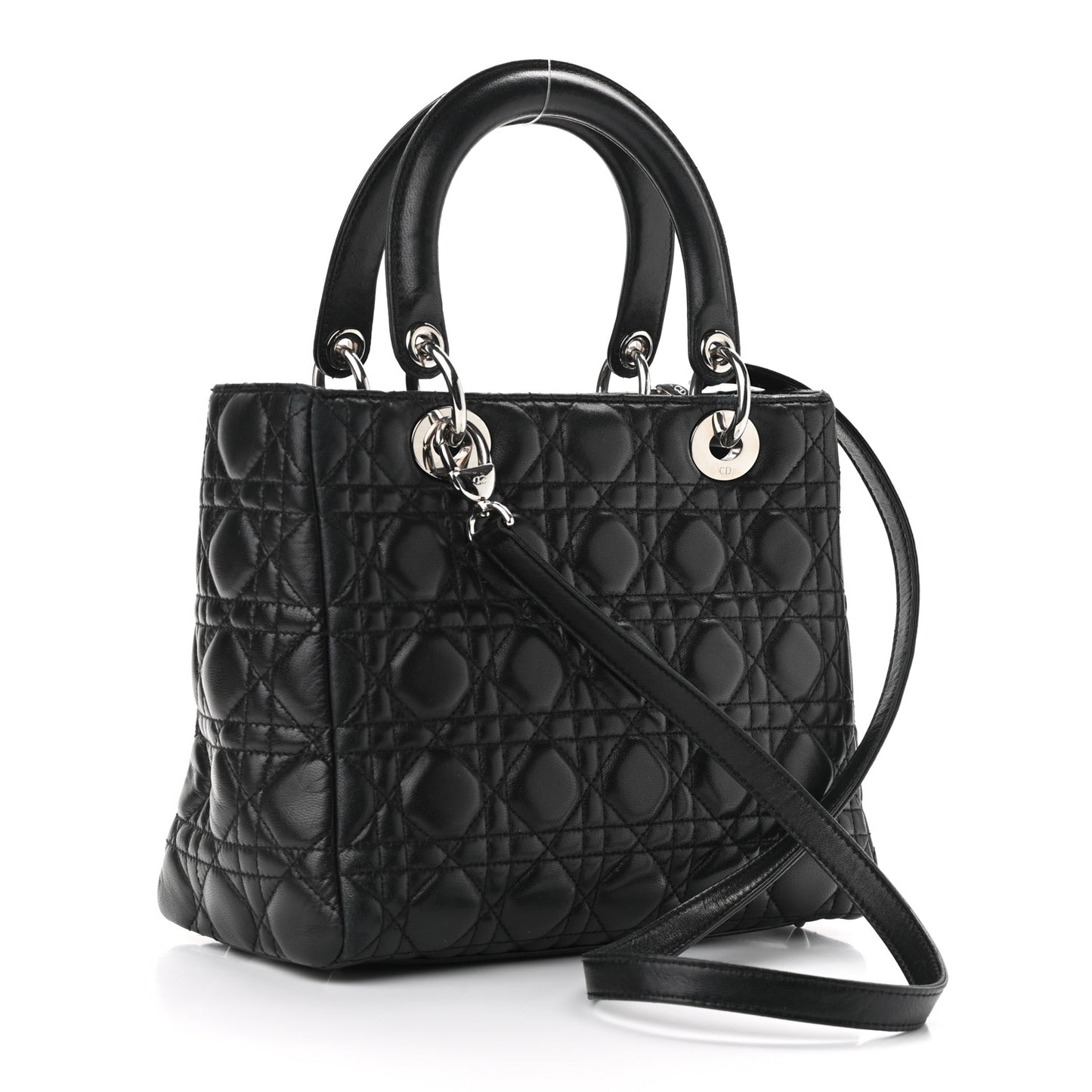 Lambskin Cannage Medium Lady Dior Black