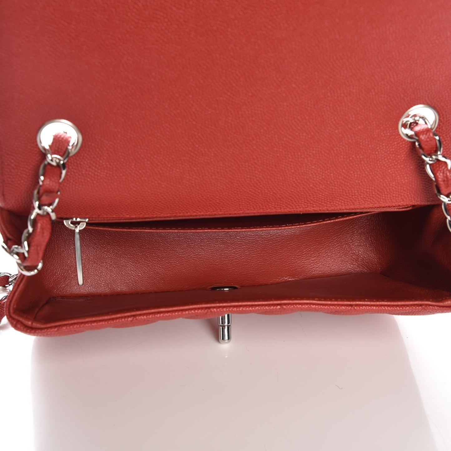 Caviar Quilted Mini Rectangular Flap Red