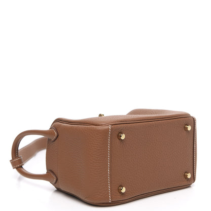 Hermes Taurillon Clemence Mini Lindy 20 Gold 4 of 9