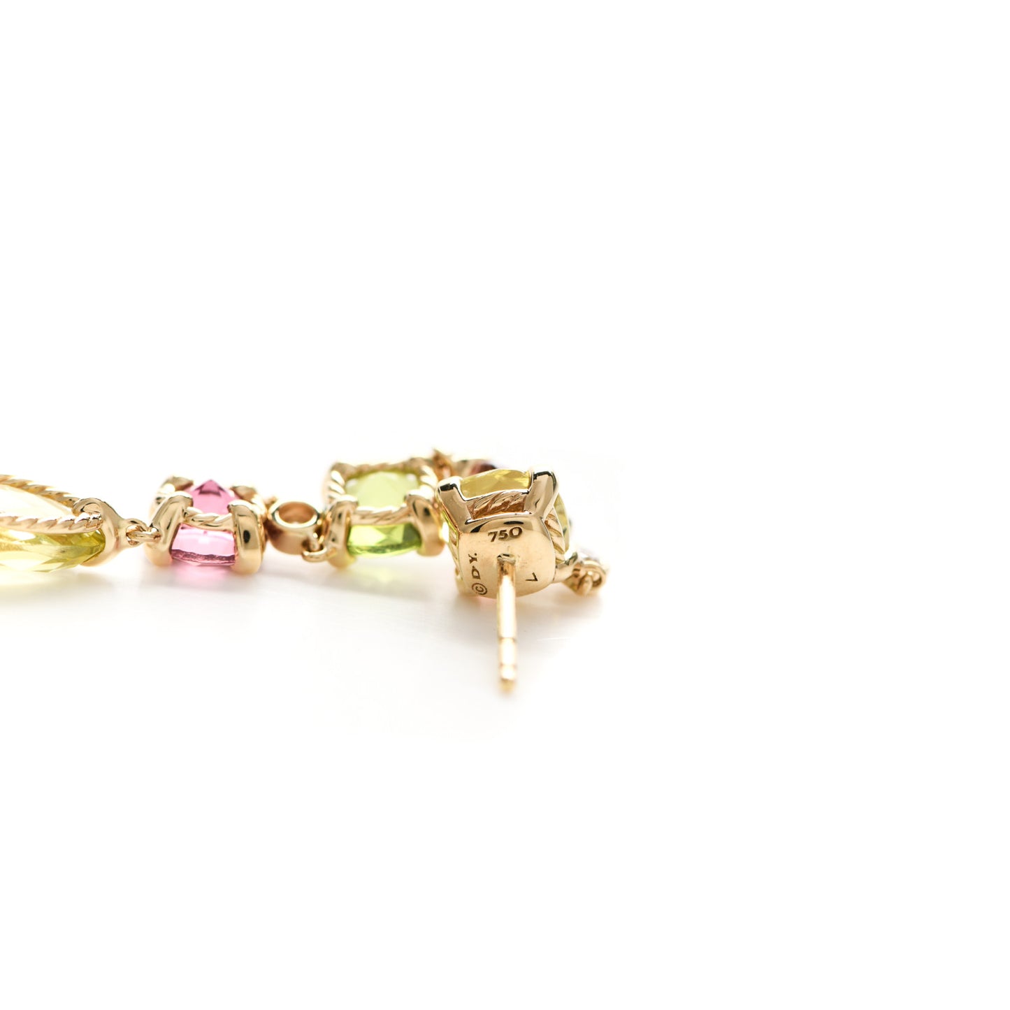 18K Yellow Gold Multi-Stone Diamond Chatelaine Drop Earrings