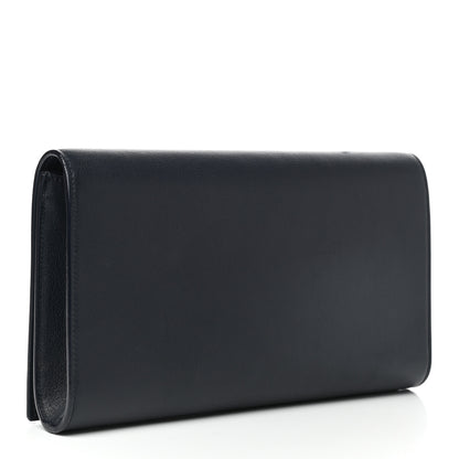 Saint Laurent Calfskin Monogram Large Belle De Jour Clutch Navy 3 of 8