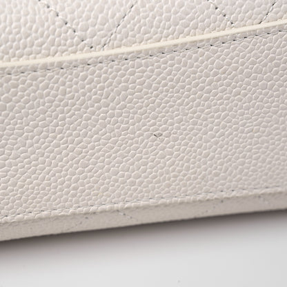 Chanel Caviar Diamond Stitched Small Top Handle Flap White 15 of 18