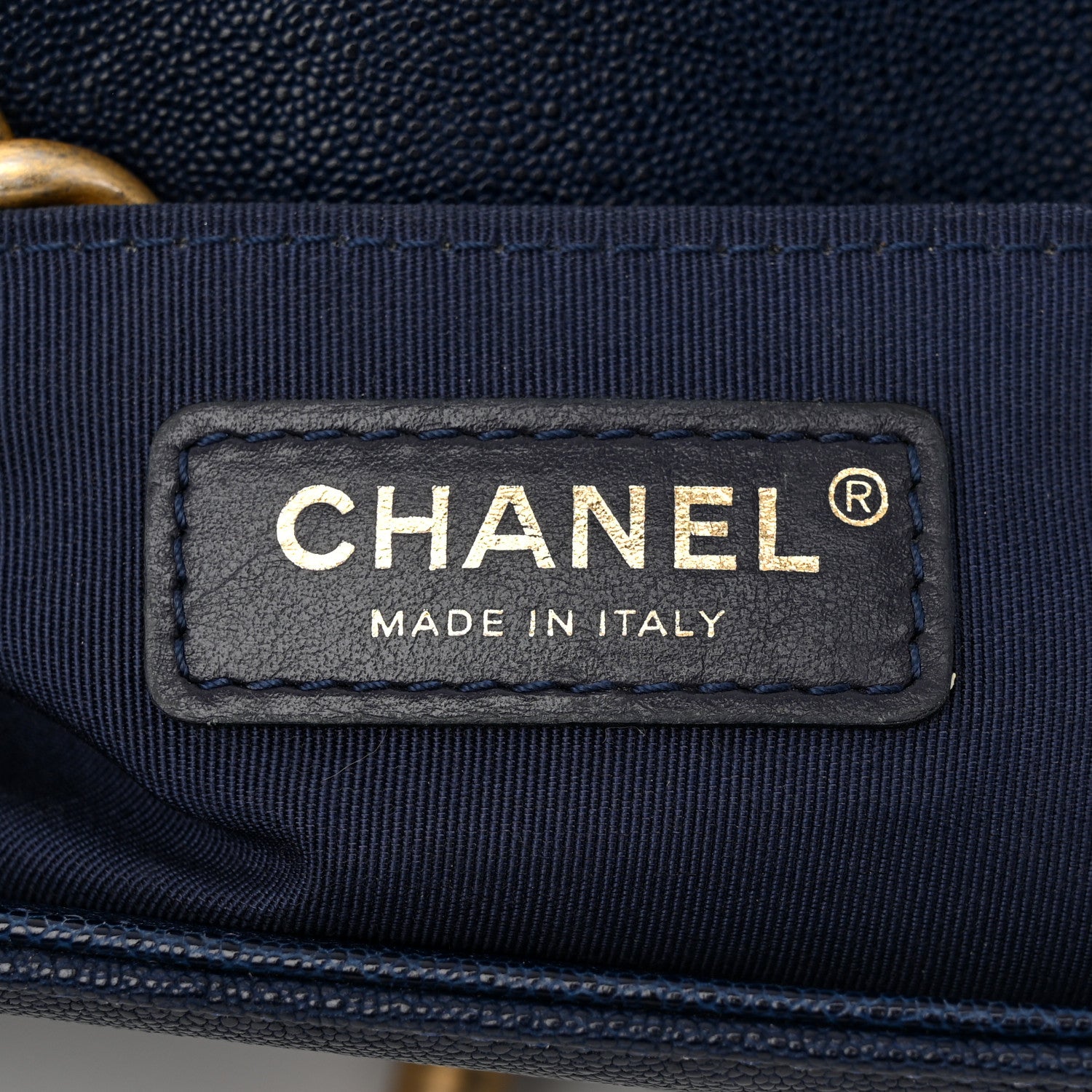 Chanel Caviar Quilted Medium Boy Flap Dark Navy Blue 5 of 9