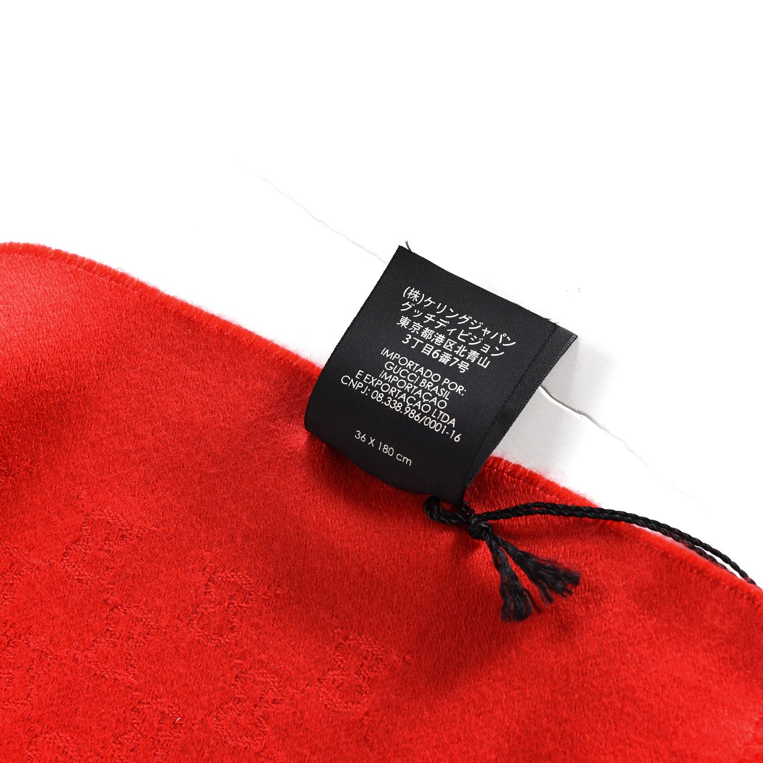 Gucci Cashmere GG Monogram Gem Lux Scarf Flame 4 of 4
