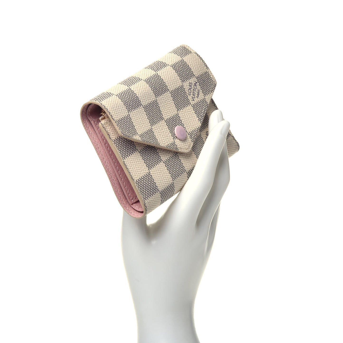 Damier Azur Victorine Wallet Rose Ballerine