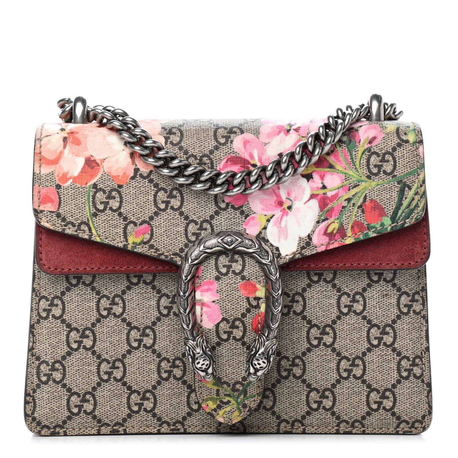 Gucci GG Supreme Monogram Blooms Mini Dionysus Shoulder Bag Beige Multicolor Dry Rose 1 of 8