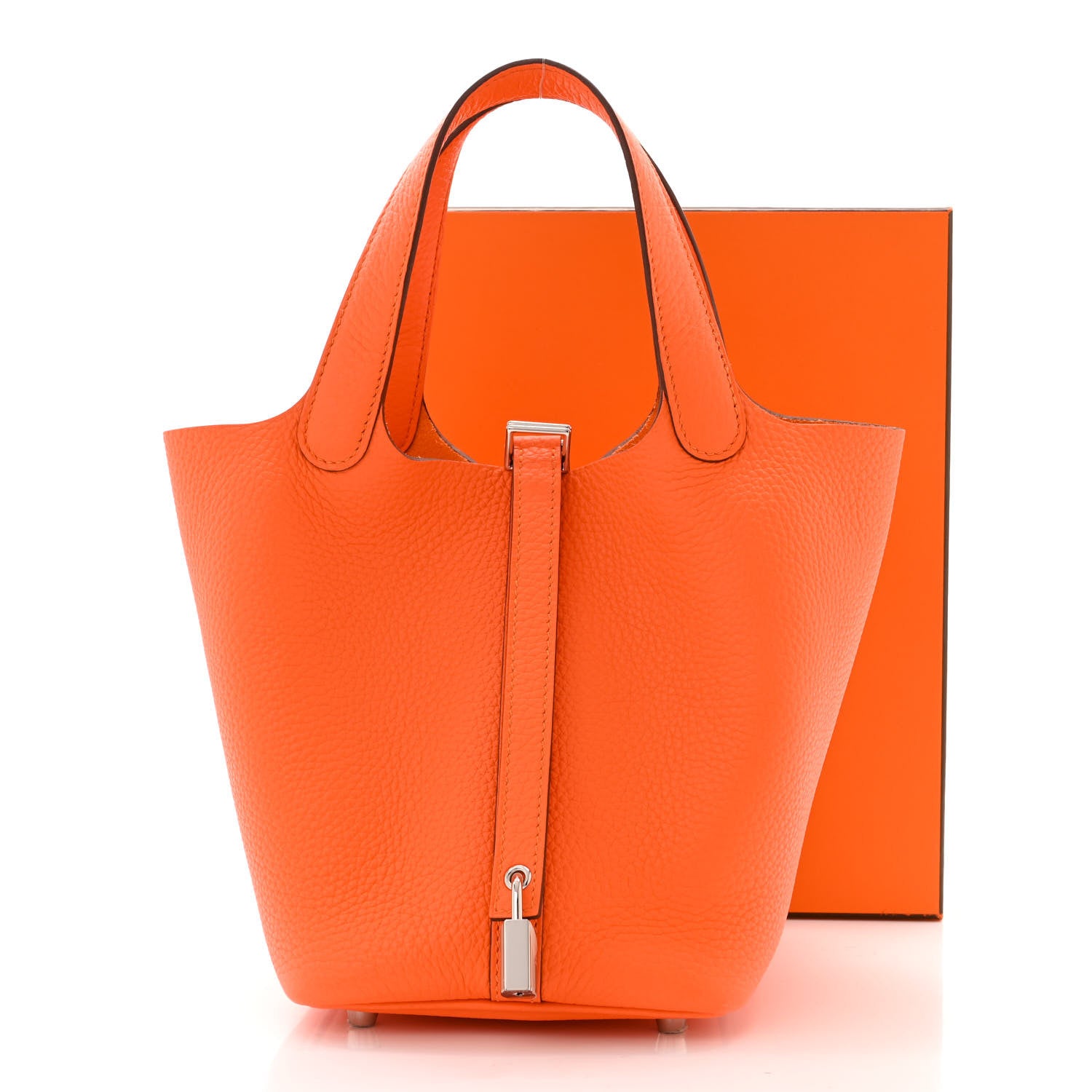 Hermes Taurillon Clemence Picotin Lock 18 PM Orange Minium 1538818