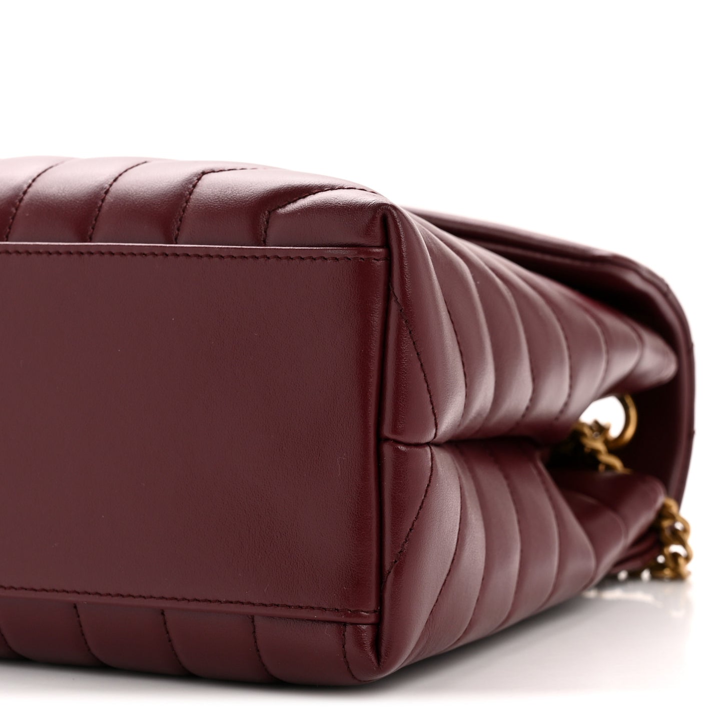 Calfskin Y Quilted Monogram Medium Loulou Chain Satchel Rouge Legion