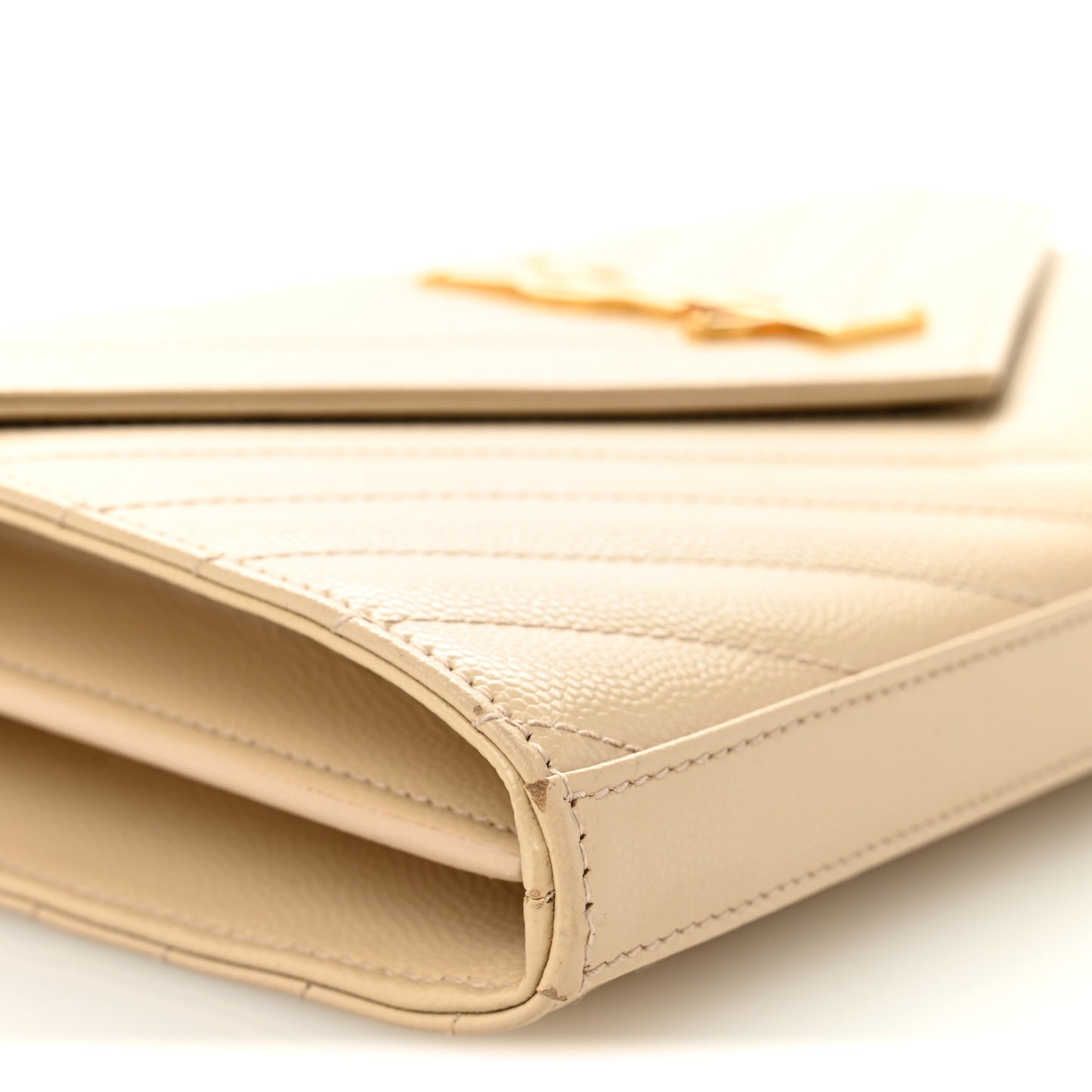 Grain De Poudre Matelasse Chevron Monogram Chain Wallet Nude Powder