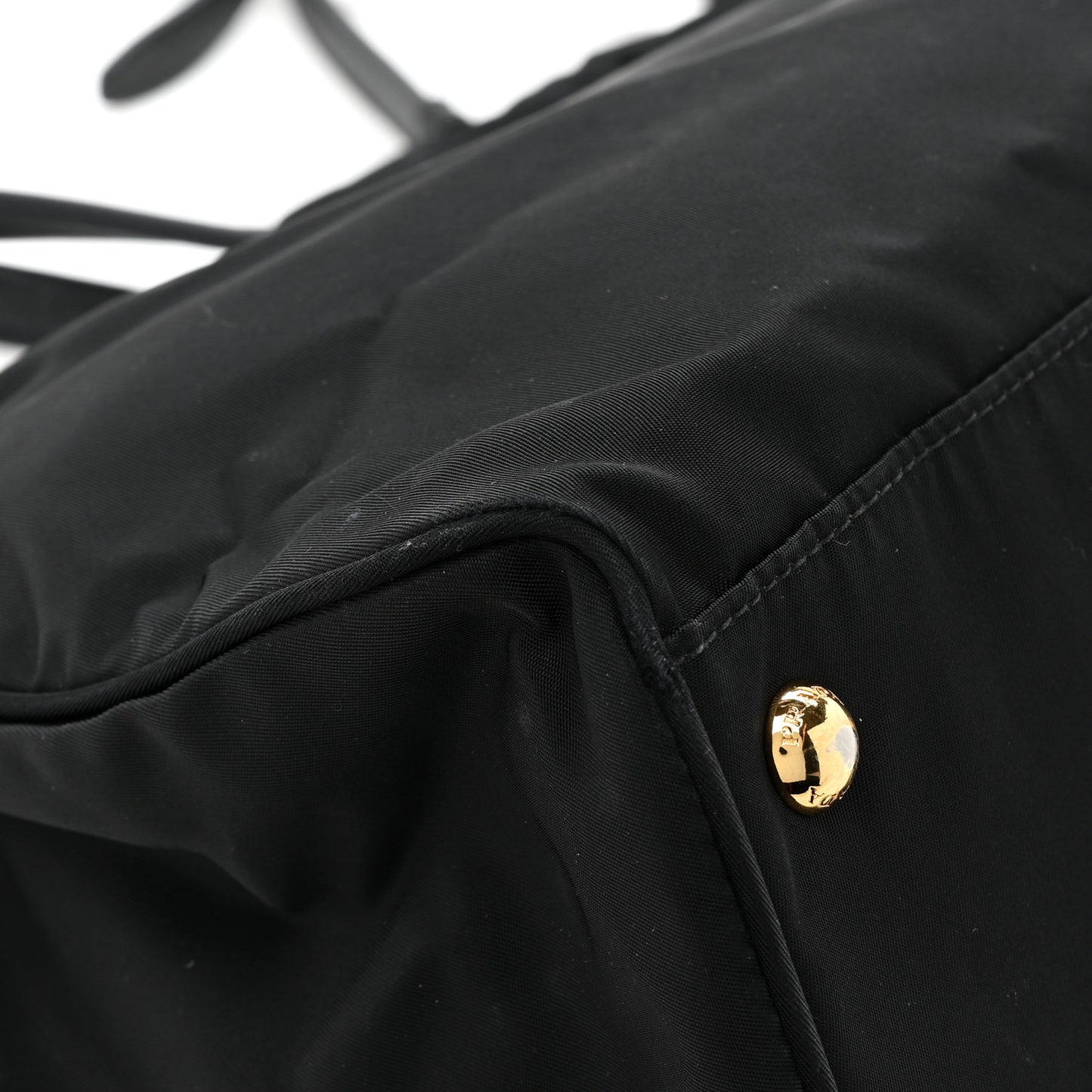 Tessuto Nylon Saffiano Shopping Tote Black