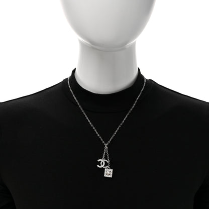 Chanel Ruthenium Crystal Square CC Lariat Necklace 2 of 5