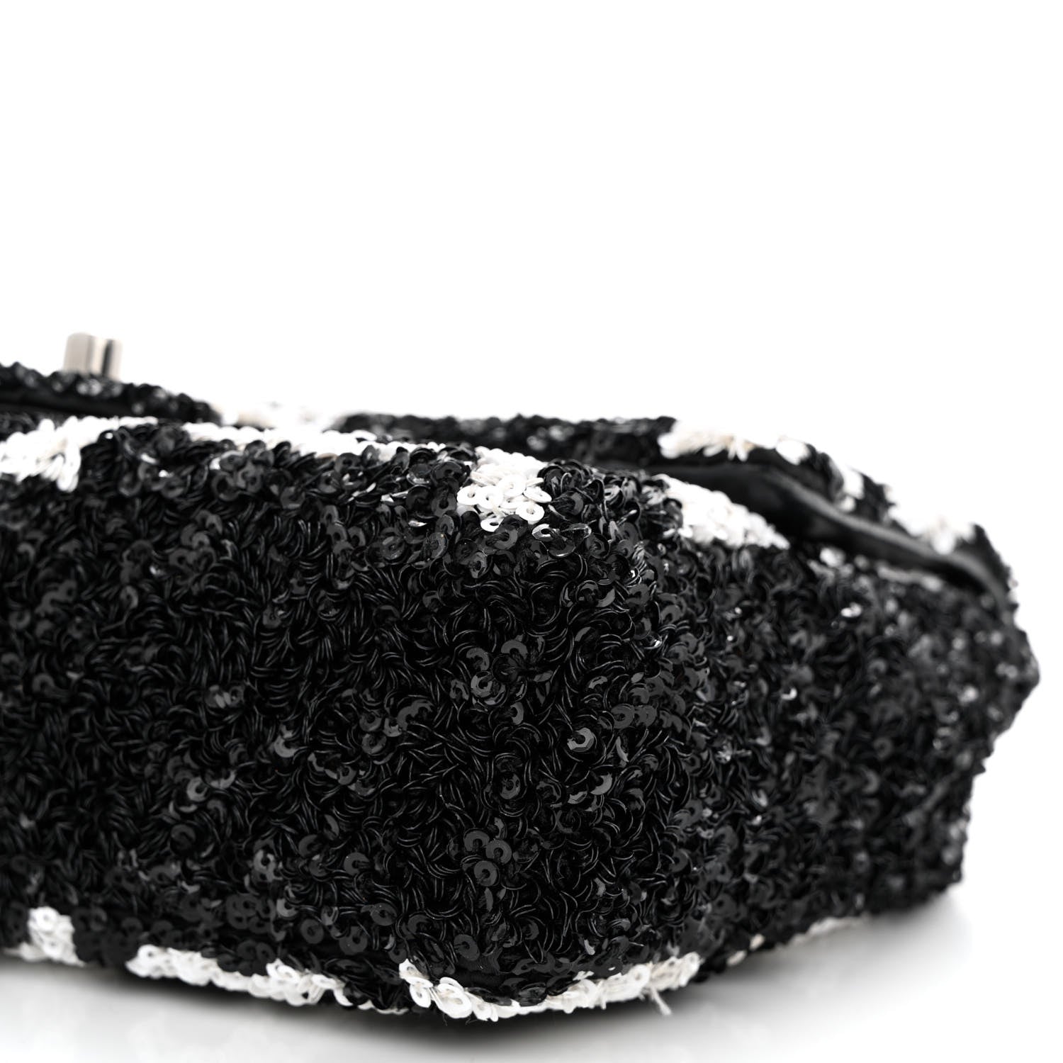 Chanel Sequin Mini Rectangular Flap Black White 10 of 11
