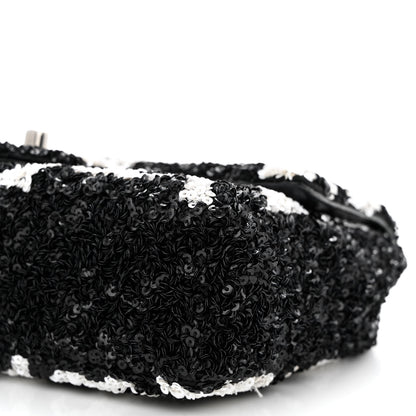 Chanel Sequin Mini Rectangular Flap Black White 10 of 11
