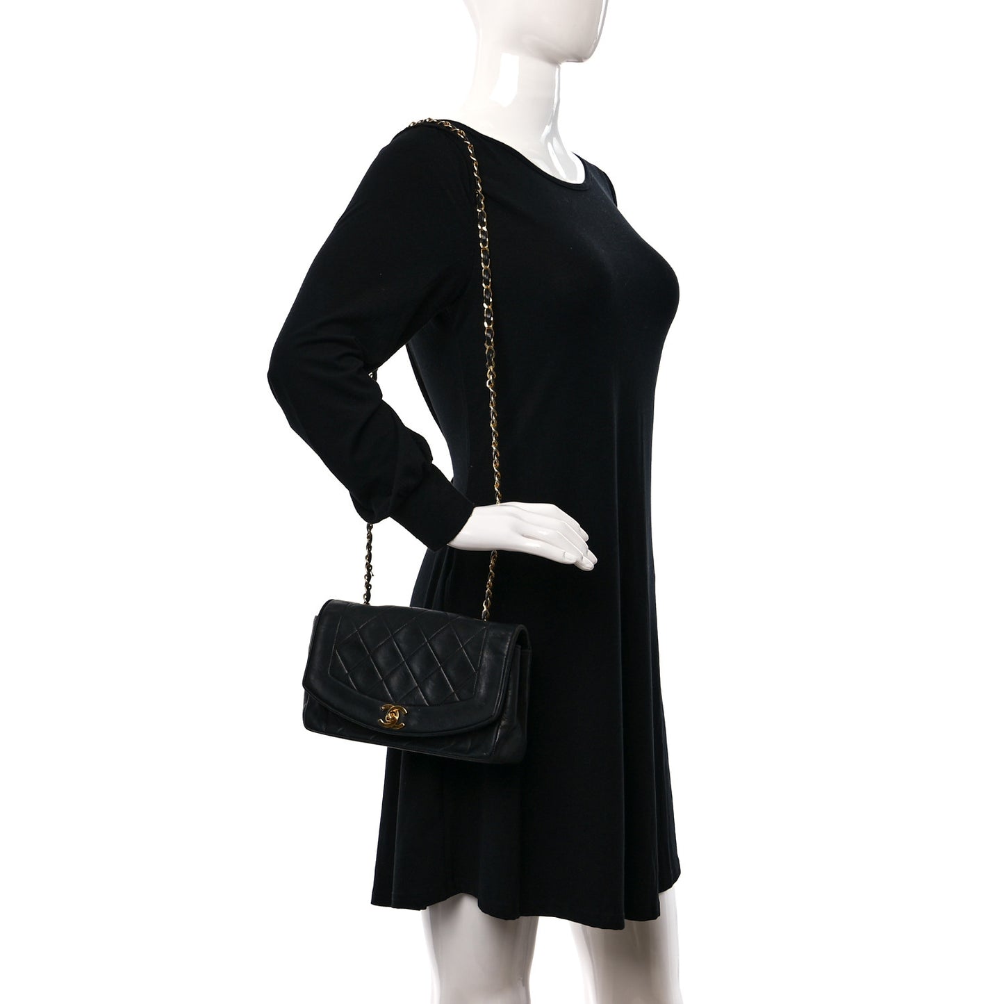 Lambskin Quilted Small Single Flap Black