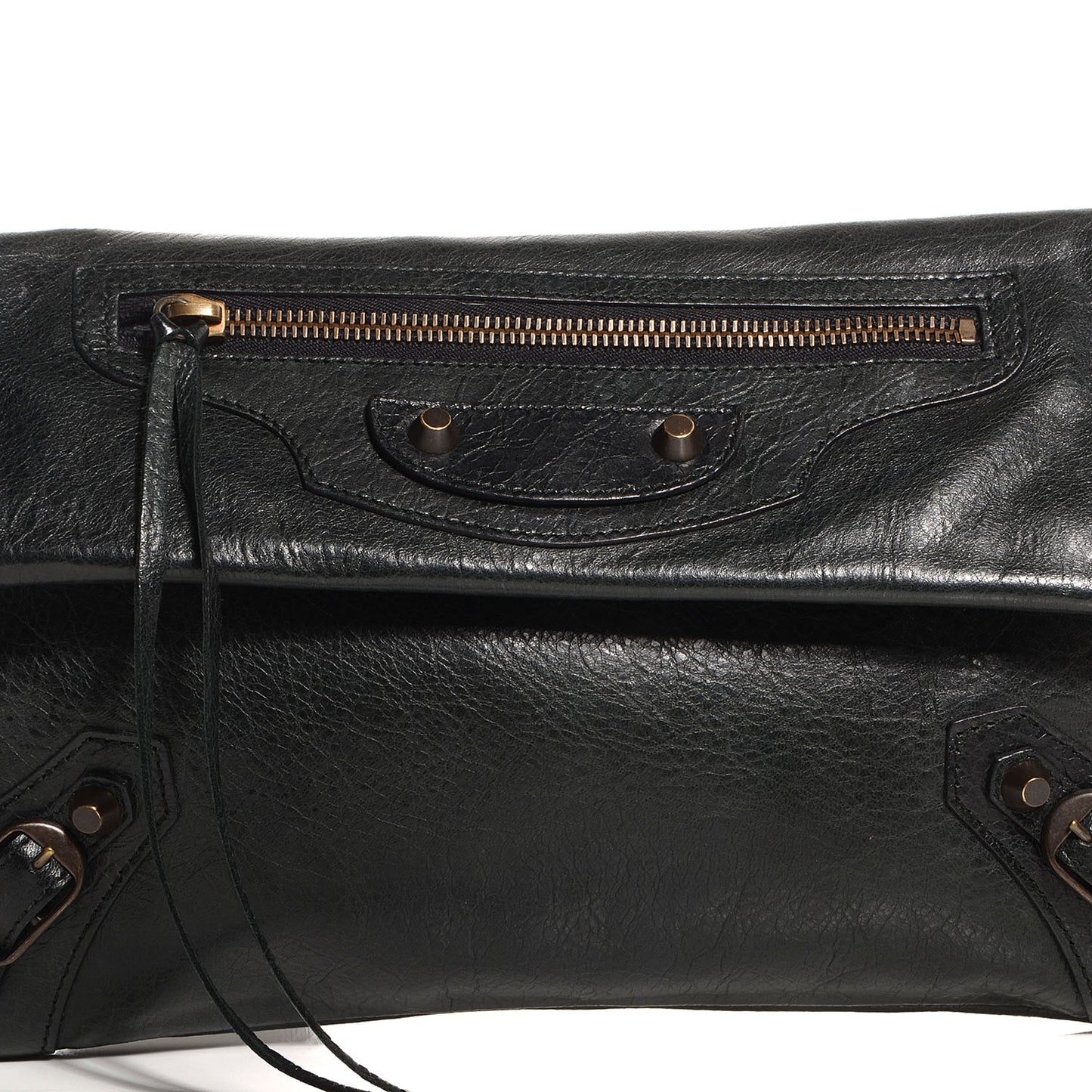 Agneau Classic Hardware Envelope Clutch Black