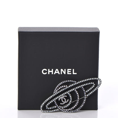 Chanel Ruthenium Crystal CC Planet Brooch Purple Light Blue 5 of 5