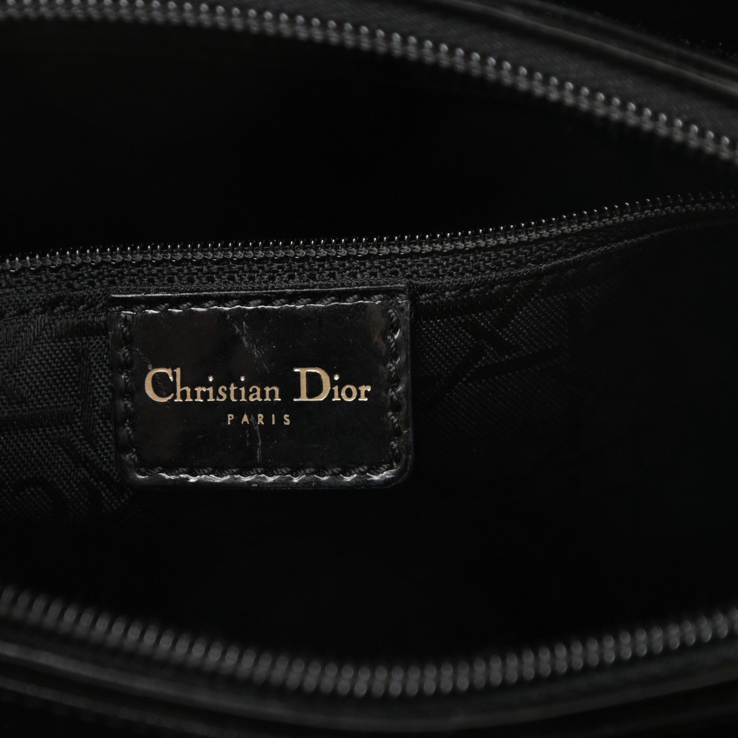 Christian Dior Patent Gold Beaded Malice Tote Black 6 of 14