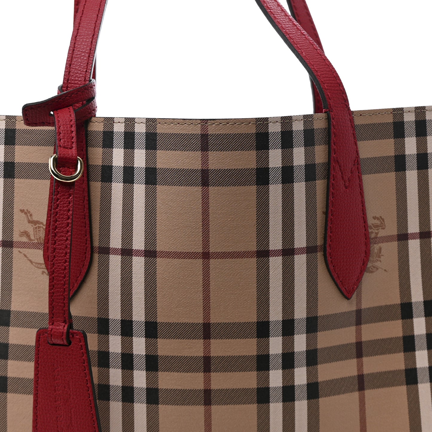 Haymarket Check Medium Reversible Tote Poppy Red