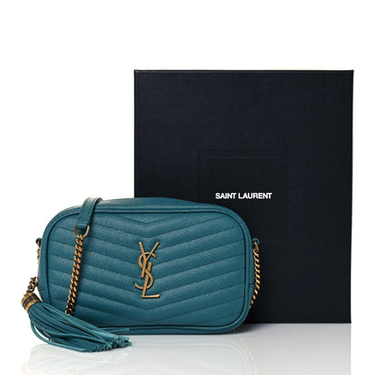 Saint Laurent Grain De Poudre Matelasse Monogram Mini Lou Camera Bag Blue Vert 12 of 12